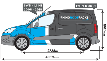 Berlingo 2008 - 2018 SWB Twin Rear Doors 