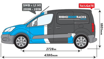 Berlingo 2008 - 2018 SWB Tailgate 