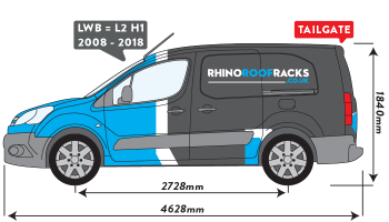 Berlingo 2008 - 2018 LWB Tailgate 