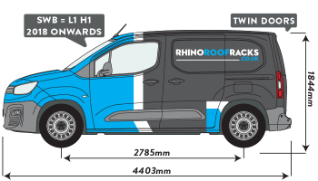 Berlingo 2019 on SWB Twin Rear Doors 