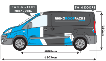 Dispatch 2007 to 2016 SWB Low Roof Twin Rear Doors 