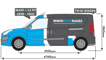 Doblo 2010 - 2022 MAXI Twin Rear Doors 