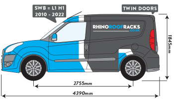 Doblo 2010 - 2022 SWB Twin Rear Doors 