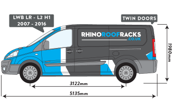 Scudo 2007 to 2016 LWB Low Roof Twin Rear Doors