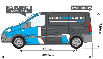 Scudo 2007 to 2016 SWB Low Roof Twin Rear Doors