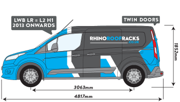 Transit Connect 2013 onwards LWB Twin Rear Doors 