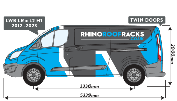 Transit Custom 2013 - 2023 LWB Low Roof Twin Rear Doors