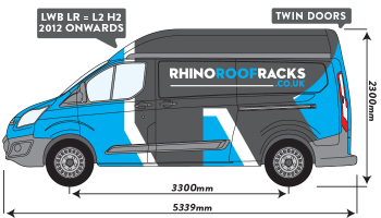 Transit Custom 2013 - 2023 LWB High Roof Twin Rear Doors