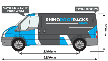 Transit 2000 to 2014 MWB Low Roof Twin Rear Doors