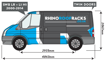 Transit 2000 to 2014 SWB Low Roof Twin Rear Doors