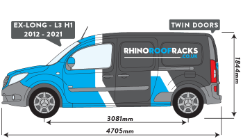 Citan 2012 - 2021 Extra-Long Twin Rear Doors