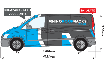 Vito 2003 to 2014 Compact Low Roof Tailgate 