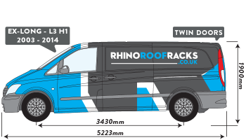 Vito 2003 to 2014 XLWB Low Roof Twin Rear Doors 