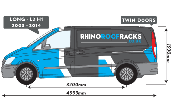 Vito 2003 to 2014 LWB Low Roof Twin Rear Doors 