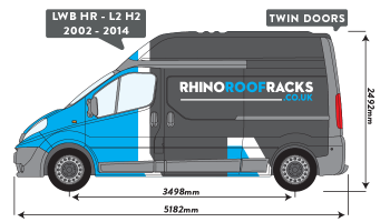 Primastar 2002 - 2014 LWB High Roof Twin Rear Doors