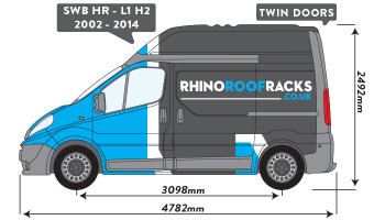 Primastar 2002 - 2014 SWB High Roof Twin Rear Doors