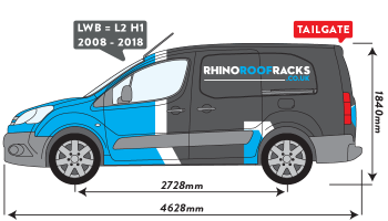 Partner 2008 - 2018 LWB Tailgate