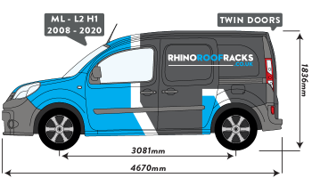 Kangoo 2008 to 2020 ML Twin Rear Doors 