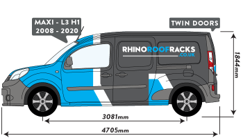 Kangoo 2008 to 2020 MAXI Twin Rear Doors 