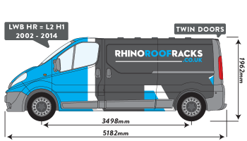 Trafic 2002 to 2014 LWB Low Roof Twin Rear Doors 