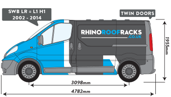 Trafic 2002 to 2014 SWB Low Roof Twin Rear Doors 