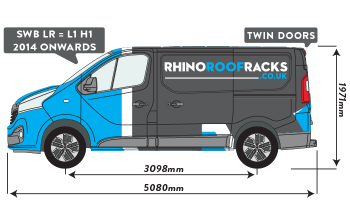 Trafic 2014 onwards SWB Low Roof Twin Rear Doors 