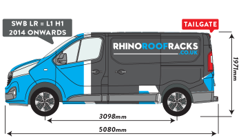 Trafic 2014 onwards SWB Low Roof Tailgate