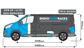 Trafic 2014 onwards LWB Low Roof Twin Rear Doors 