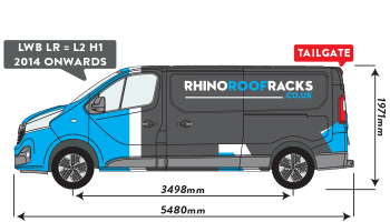 Trafic 2014 onwards LWB Low Roof Tailgate 