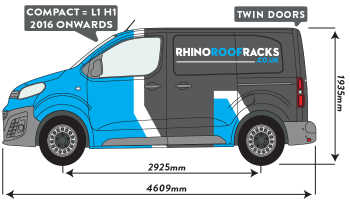 Proace 2016 - 2024 Compact Twin Rear Doors 