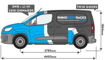 Combo 2018 onwards SWB Twin Rear Doors 