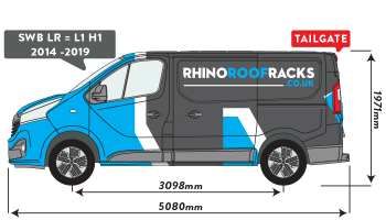 Vivaro 2014 - 2019 SWB Low Roof Tailgate 